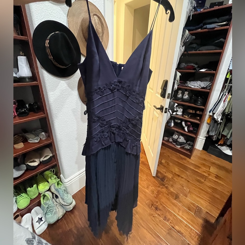 Keepsake Navy Ruffle Dress